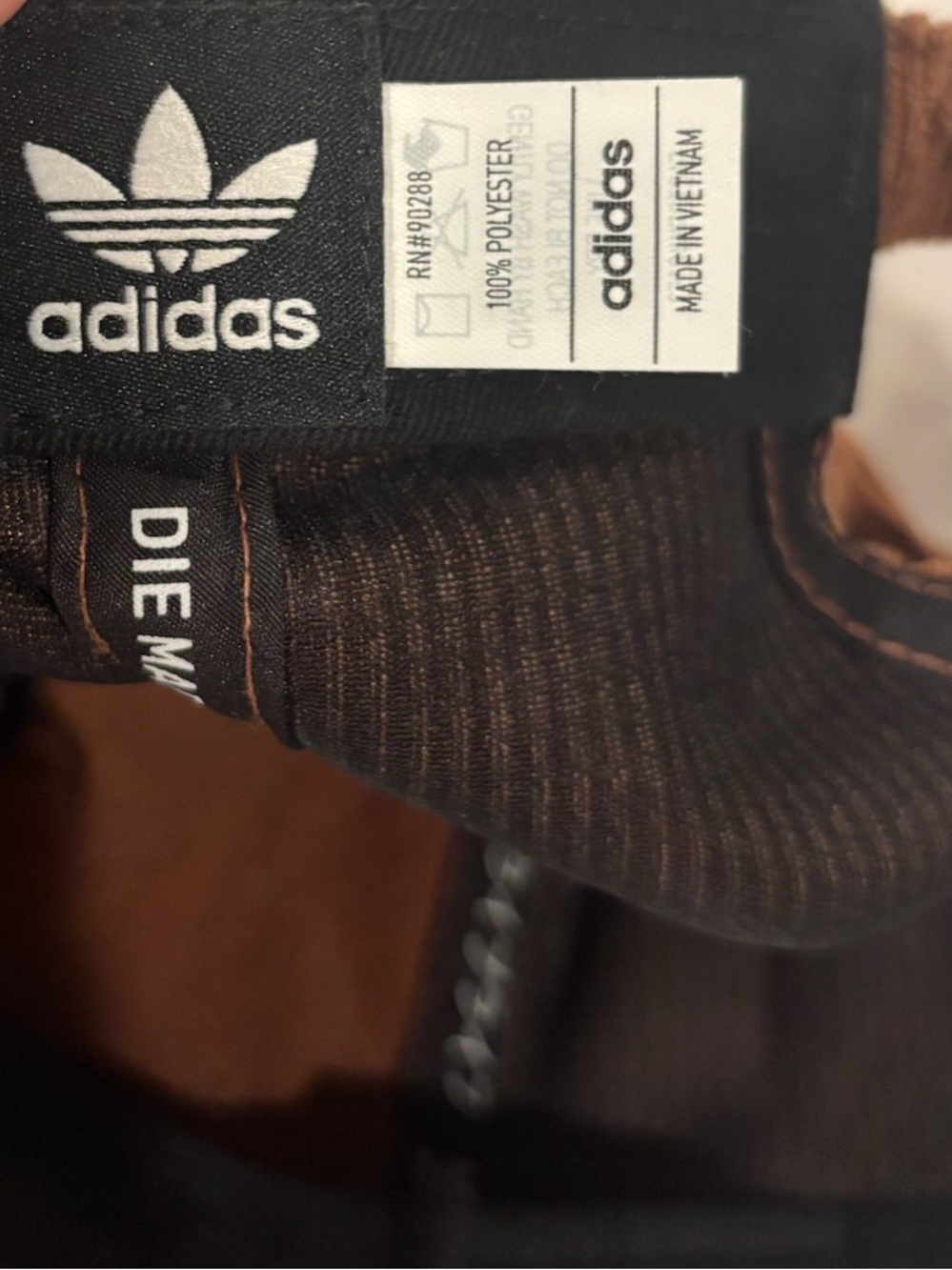 adidas originals Brown Corduroy Six-Panel Baseball Cap Trefoil Patch dad hat BTC - Picture 4 of 6